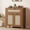 Dark Oak, variant on Boho Rattan Sideboard Buffet Cabinet with Adjustable Shelves and Drawer - Farmhouse Accent Storage Credenza Console for Living Room, Dining Room, or Coffee Bar - Light Oak
