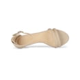 thumbnail image 4 of BLISSFUL STEP Sandales pour Femmes en Faux Suède à Bride à la Cheville à Talon Kitten à Enfiler à Brides Unies Beige 9, 4 of 7