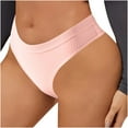 thumbnail image 3 of Oksale Breathable Sports Underwear for Women Ribbed Mid Waisted Bikini Panties Soft Cozy Breathable Full Coverage Briefs Pink XS, 3 of 10