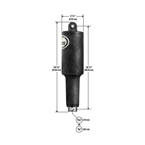 Lenco 101XDS Court Actionneur de Service Extrême - 12V - 2-1/4 "Course W / 3/8" Matériel