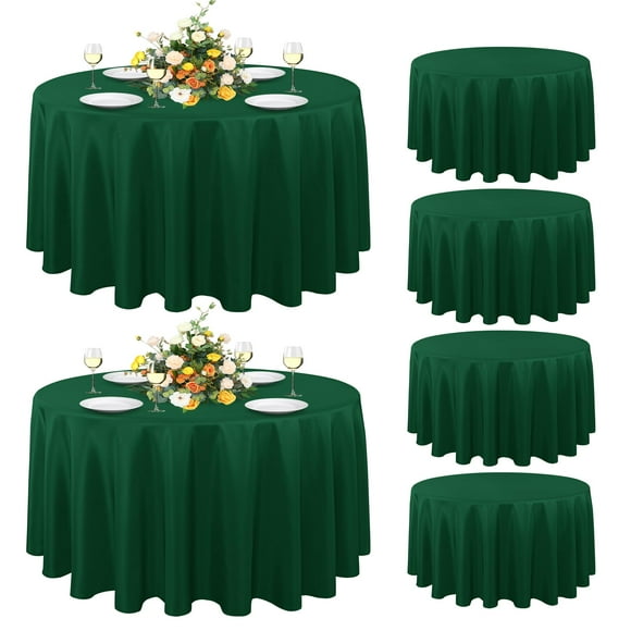 Mantel redondo Sancua, 229 cm, 6 unidades, color verde cazador