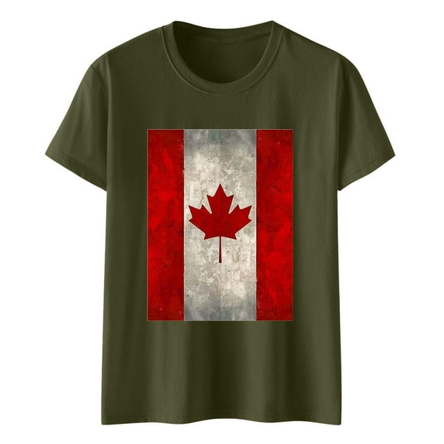 Pisexur Hauts pour Femmes Tendance, Hauts pour Femmes, Blouses pour Femmes Habillées Décontractées Femmes Imprimé Manches Courtes Haut à Manches Courtes Col Rond Chemise Vert Armée,S