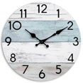 thumbnail image 1 of Reloj de pared KECYET de 14 pulgadas, silencioso, sin tictac, retro, azul, 1 of 9