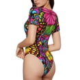 thumbnail image 2 of Fotbe Butterfly Garden Body de Mujer con Cuello Redondo y Mangas Cortas, Sin Mangas Ajustado, Suave, Cómodo y Básico-XX-Large, 2 of 7