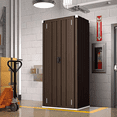 thumbnail image 3 of AECOJOY Outdoor Storage Cabinet Metal Organizer with Doors and Shelves Patio Storage Building for Outside& Garden in Brown, 3 of 7