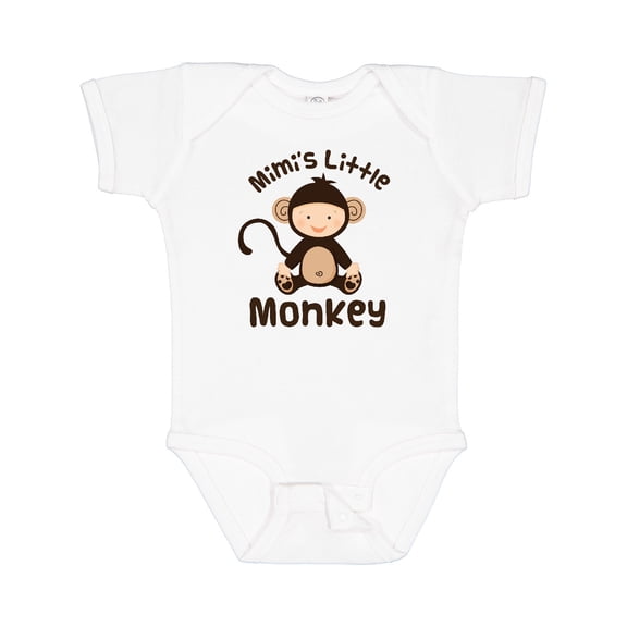 Inktastic Mimi Little Monkey Grandchild Boys or Girls Baby Bodysuit