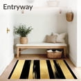 thumbnail image 3 of ODIKA 3'x5' Machine Washable Non-Slip Area Rug, Black Gold Stripe Contemporary High Traffic Rug, Gold, 87352, 3 of 7