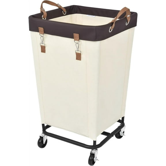 160L Laundry Basket with Wheels, Large Rolling Hampers for Clothing Organizer, Dirty Clothes Basket for Hotel, Home, Closet, Dorm, Beige