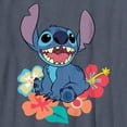 thumbnail image 2 of Boy's Lilo & Stitch Tropical Happy Stitch  Graphic Tee Navy Blue Heather X Large, 2 of 4
