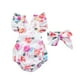 thumbnail image 1 of Body Para Bebé, Conjunto De Canastilla, Mono Sin Mangas Para Niño Pequeño, Diadema Con Estampado De Flores, Ropa De Dos Piezas Para Niños, Blanco Odeerbi  LM103-5600, 1 of 3