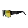 thumbnail image 3 of Locs Oversized Mirror Lens Thin Plastic Gangster Rectangle Sunglasses Matte Black Orange Mirror, 3 of 4