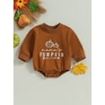thumbnail image 2 of Wassery 2PCS Baby Boys Girls Sweatshirt Rompers Infant Halloween Clothes Letter Pumpkin Print Long Sleeve Jumpsuit 6M 12M 18M 24M Newborn Cute Fall Outfits, 2 of 9