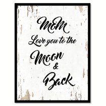 Mom Love You To The Moon Back Quote Saying White Canvas Print