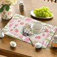 thumbnail image 4 of ILJNDTGBE Easter Cotton And Linen Placemats Light Dining Table Fabric Insulated Table Mats Rabbit Printed Placemats Dinning Table Place Mats 4 round Place Mats for Kitchen Table Plate Mats, 4 of 8