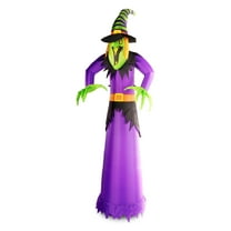 G128 10ft Witch Halloween Inflatable Outdoor Holiday Yard Decoration with LED Lights Fast Inflate