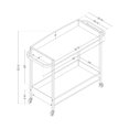 thumbnail image 4 of City Life Bar Cart with Wine Glass Rack Black and Weathered Oak, 4 of 14