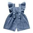 thumbnail image 7 of Ltctricy Toddler Baby Girl Clothes Infant Newborn Ruffle Sleeve Square Neck Linen Short Rompers Summer Casual Jumpsuits, 7 of 7