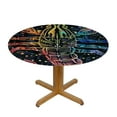thumbnail image 3 of Patifu Scorpion Stars Rainbow Glow Round Tablecloth Stain-Resistant Washable for Indoor Outdoor Restaurants Weddings Parties - Outdoor Picnic Camping Indoor Kitchen Dining Elastic Edge, 3 of 8