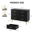 thumbnail image 2 of 6 Drawer Modern Dresser with Gold Handles, Wooden Chest of Drawers with Deep Storage, Stylish Bedroom, Living Room, or Entryway Storage Cabinet, 2 of 9