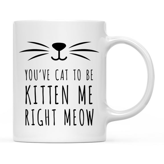 Koyal Wholesale Funny Cat Lover Ceramic Coffee Mug, You've Cat To Be Kitten Me Right Meow