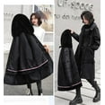 thumbnail image 2 of Ladies long down cotton winter warm jacket coat with detachable plush lining, 2 of 4