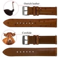 thumbnail image 4 of 21mm Brown Ostrich Leather Watch Band Men Quick Release Replacement Strap Extra Soft Handmade Wristband Stainless Steel Buckle, Fathers Day Gift for Dad Son Husband, 4 of 7