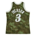 thumbnail image 3 of Men's Mitchell & Ness Allen Iverson Camo Philadelphia 76ers Hardwood Classics 1997/98 Ghost Green Swingman Jersey, 3 of 4
