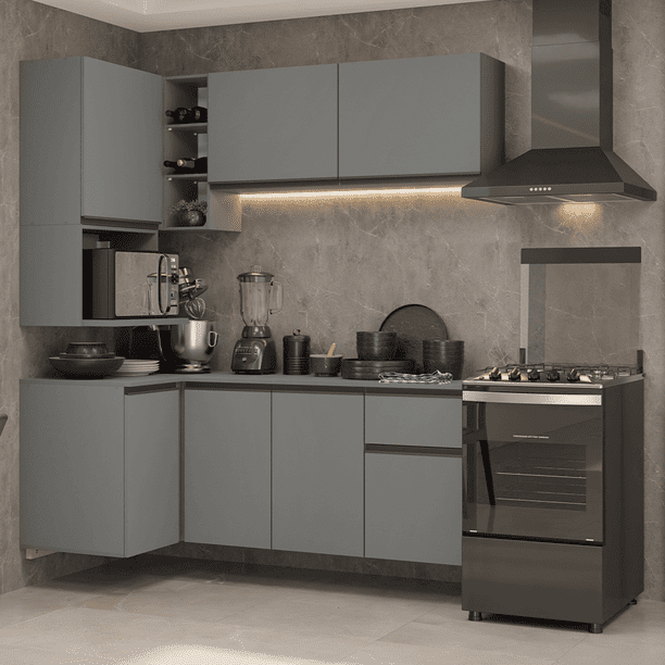 Cocina Integral Completa Modular Madesa Nice 265cm Gris 06
