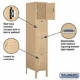 thumbnail image 3 of 12" Wide Four Tier Standard Metal Locker - 1 Wide - 5 Feet High - 18 Inches Deep - Tan - Assembled, 3 of 3