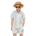 thumbnail image 4 of Arshiner Boys Cotton Linen Shirt White Button Down Shirt Lightweight Summer Beach Tops 5-6 Years, 4 of 9