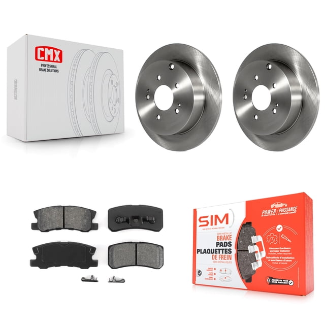 Transit Auto Rear Disc Brake Rotors and Semi-Metallic Pads Kit for Car 2004-2008 2010-2011 Mitsubishi Endeavor K8S-101794
