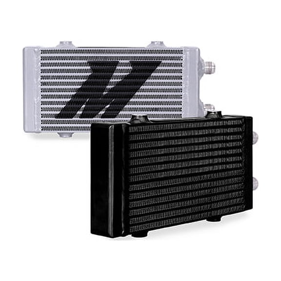 Universal Dual Pass Bar & Plate Oil Cooler Heat Exchanger Small Black Mishimoto