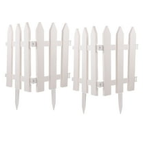 TAILTOSS 4 Sets White Plastic Garden Picket Fence Flower Bed Area Division Fence for Yard