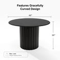 thumbnail image 3 of 46 in. Soild Wood Black Dining Table Round Kitchen Table, 3 of 5