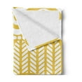 thumbnail image 2 of Yellow and White Soft Flannel Fleece Blanket, Abstract Bird in Scandinavian Folkloric Style Retro Design Floral Motif, Cozy Plush for Indoor and Outdoor Use, 50" x 70", Mustard White, by Ambesonne, 2 of 5