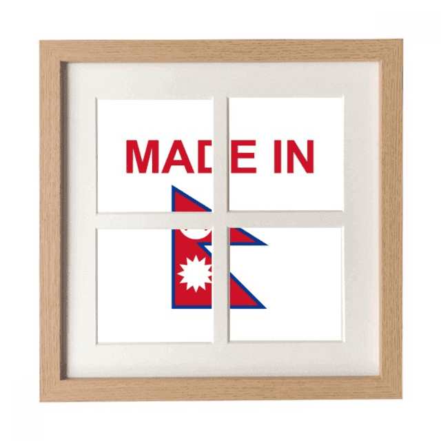 Made in Nepal país amor Pantalla de escritorio de pared de marco 4 aperturas