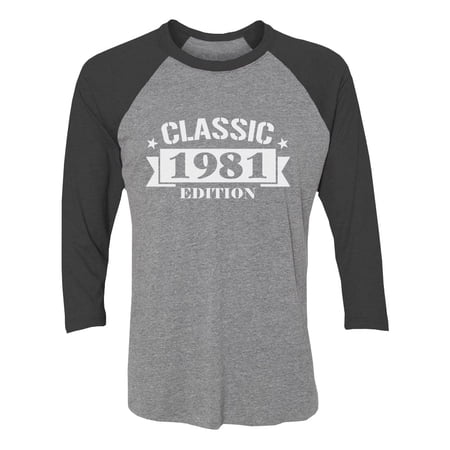 Tstars Womens 40th Birthday Gift Birthday Gift for 40 Year Old 1981 Classic Edition 3-4 Birthday Party Birthday Shirts for Women Graphic Tee Sleeve Baseball Jersey Shirt
