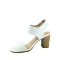 thumbnail image 2 of Soda Wait Womens Open Toe Chunky Heel Ankle Strap Block High Heel Dress Sandals ( White, 8.5 ), 2 of 2
