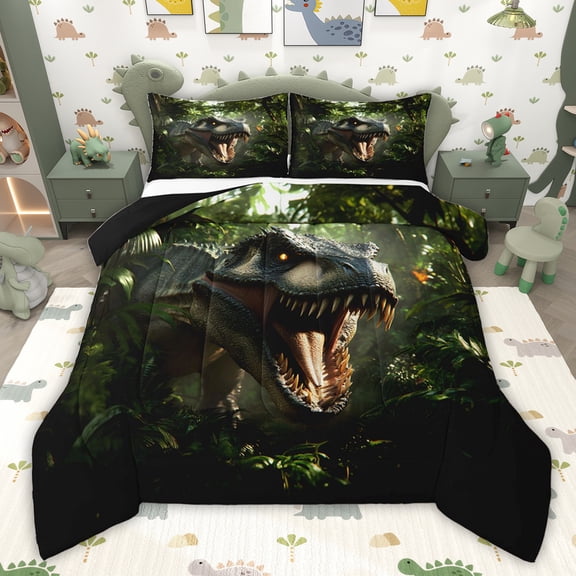 Castle Fairy Teens Jungle Animal Dino Twin Comforter Sets,Woodland Wildlife Bedding Set