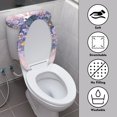 thumbnail image 4 of HELLHERO Rabbit Flowers 2 Pieces Bathroom Seat Covers Adjustable Elastic Fabric, Elastic Edge, Bathroom Supplies, 4 of 6