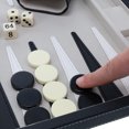 thumbnail image 6 of WE Games Elegant Black Leatherette Backgammon - 15 inches, 6 of 10