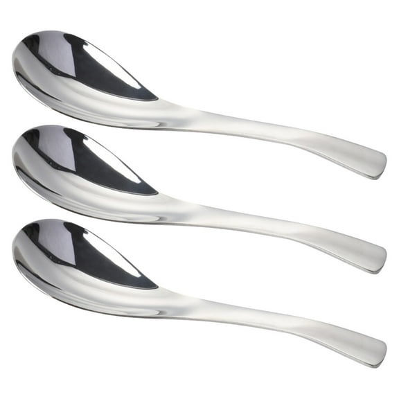 Troglfold meal spoon 3pcs Stainless Steel Soup Spoons - Small Size,5.31"X1.38"X0.1"