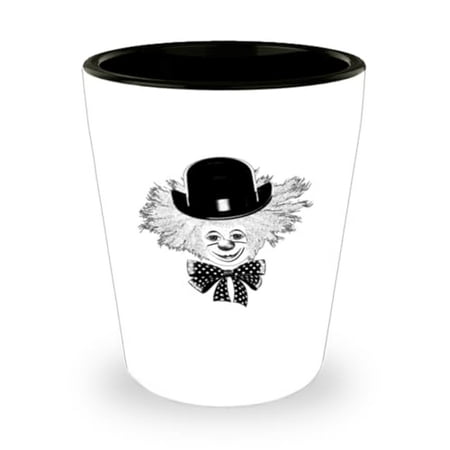 

Circus Shot Glass Happy Old Clown Retro Gift Mini Glassware 1.5oz Cup