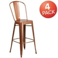 thumbnail image 3 of Flash Furniture Commercial Grade 4 Pack 30" High Copper Metal Indoor-Outdoor Barstool with Back, 3 of 14