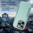 thumbnail image 4 of for iPhone 14 Pro Max Case, Dual Layers Shell Hard PC + Soft TPU Back Shell Heavy Duty Military Drop Protection Rugged Shockproof Hybrid Case for iPhone 14 Pro Max, Green, 4 of 8