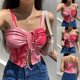 thumbnail image 2 of Tops sin mangas Pompotops mujer Chaleco con estampado de tinte anudado camisetas cortas sexis a la moda Talla S M L, 2 of 9