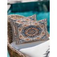 thumbnail image 4 of Outdoor Pillows Waterproof, Blue Burnt Orange Boho Bedding Throw Pillows with Insert for Couch Sofa Bed, Antique Southwestern Ethnic 12x20 Inch Pillowcases Decorative Camping Patio Pillow Set of 1, 4 of 8