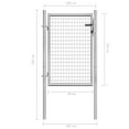thumbnail image 2 of vidaXL Garden Gate Fence Wall Privacy Screen Fence Galvanized Steel Silver, 2 of 4