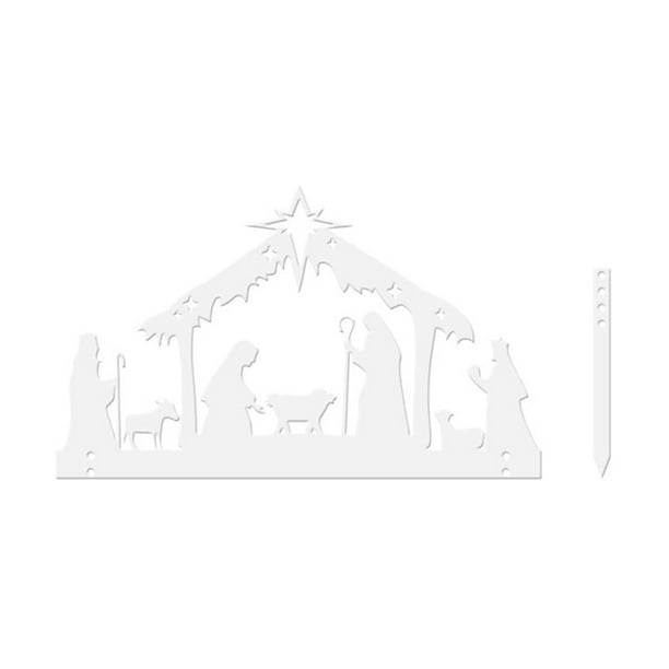 Metal outdoor nativity scene silhouette yard sign for christmas, black Christmas Nativity Scene Silhouette Yard Sign Display Merry Christmas