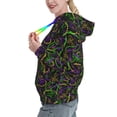 thumbnail image 2 of Sikiie Neon Mardi Gras Women's Casual Hoodies Long Sleeve Lightweight Pullover Tops Loose Sweatshirt-X-Large, 2 of 7